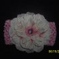 Pink Crocheted Headband with Flower