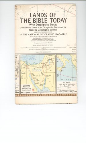 Vintage Map Lands Of The Bible Today National Geographic Society