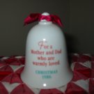 Mother And Dad Christmas 1986 Bell Ornament Hallmark