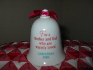 Mother And Dad Christmas 1986 Bell Ornament Hallmark
