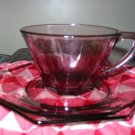 Moroccan Amethyst Cup and Saucer Hazel Atlas 6 Available Very Nice