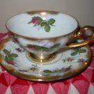 Cup and Saucer Pink Roses with Heavy Gold Trim Very Pretty Set