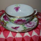 Cup and Saucer Pink Roses With Lots Of Gold Trim Very Pretty Set