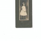 Vintage Photograph Young Girl With Bow In Hair On Card Stock