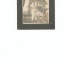 Vintage Photograph Lady With Unique Hat Holding Baby On Card Stock
