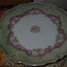 Awesome Large Floral Plate / Charger With Gold Trim