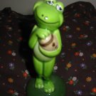 Frog Holding Football Figurine Very Cute