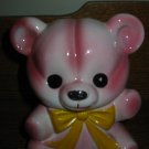 Pink Bear With Yellow Bow Planter Relpo 6879 Vintage Item