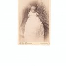 Vintage Photograph Baby In Long Dress On Card Stock