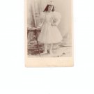 Vintage Photograph Young Girl In Fancy Dress And Head Piece On Card Stock