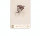 Vintage Photograph Young Woman With Hair Up On Card Stock