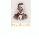 Vintage Photograph Young Man With Mustache And Wire Rim Glasses On Card Stock
