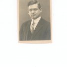 Vintage Photograph Young Man In Suite And Tie Wide Shirt Collar Wire Rim Glasses On Card Stock