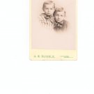 Vintage Photograph Two Children Wearing Scarf On Card Stock