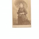 Vintage Photograph Woman With Umbrella Necklace Holding Hat On Card Stock