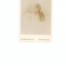Vintage Photograph Young Woman Girl With Long Hair Tied With Bow On Card Stock