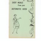 Meals From Your Automatic Oven Cookbook  Rochester Gas & Electric Company Vintage Regional New York