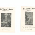Lot Of 2 St. Vincents Home Monthly Calendar March April 1948