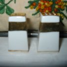 White With Gold Trim Salt And Pepper Shakers Vintage