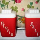 Deco Large Red Salt And Pepper Shakers Vintage