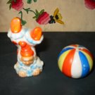 Clown And Ball Salt And Pepper Shakers Vintage
