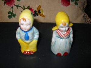Boy and Girl  Children Salt And Pepper Shakers Vintage