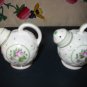 Floral Tea Pot Salt And Pepper Shakers Vintage