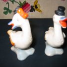 Adorable Duck With Hat Salt And Pepper Shakers Vintage