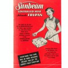 Sunbeam Controlled Heat Automatic Frypan Cookbook Manual Vintage