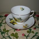 Cup And Saucer Yellow And White Flowers With Gold Trim Royal Vale 8221 Made In England