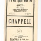 Its All Right With Me From Can Can Chappell Vintage Sheet Music It's