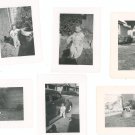 Vintage Photograph Lot Of 6 Assorted Child Baby Bench Wash Tub Car Rocking Horse Plus B&W