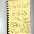 Beverly College Club Cook Book Cookbook Regional