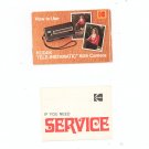 Kodak Tele Instamatic 608 Camera Owners Manual Plus Service Brochure Vintage Not PDF