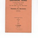 Universal Song Volume Two Voice Culture Course G Schirmer Vintage 1936 Haywood