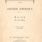 Anton Arensky Op. 15 Suite 2 Piano  Louis Oesterle Volume 1300 Schirmer Vintage 1939