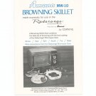 Amana MW 10 Browning Skillet Owners Manual Corning Not PDF
