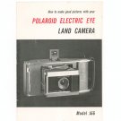 Polaroid Electric Eye  Land Camera Model J66 Owners Manual Not PDF