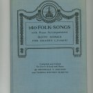 Concord Series No. 7 140 Folk Songs Piano E.C. Schirmer Vintage Rote Songs