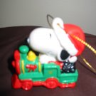 Snoopy On Train Christmas Ornament