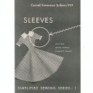 Vintage Cornell Extension Bulletin 959 Sleeves Simplified Sewing Series 1 1959