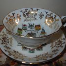 Cup And Saucer Souvenir Canada Gold Trim Coats Of Arms & Emblems Made In England