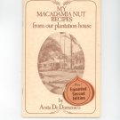 My Macadamia Nut Recipes From Our Plantation House Cookbook Anita De Domenico Vintage 1977