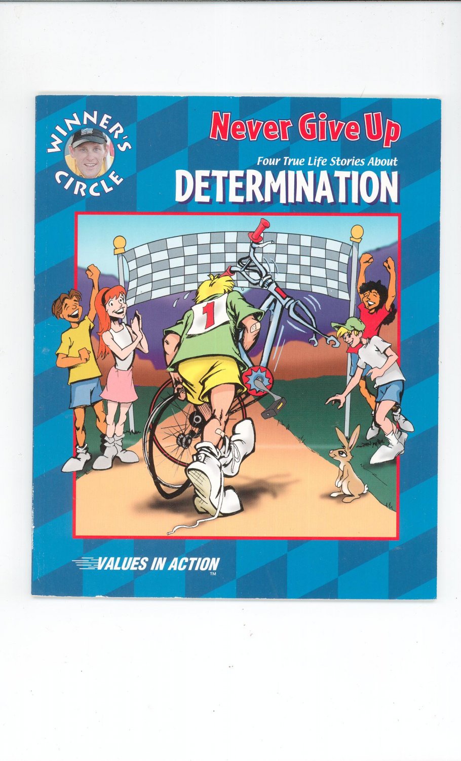 Lot Of 2 Children's Books Never Give Up & Against The Odds Values In