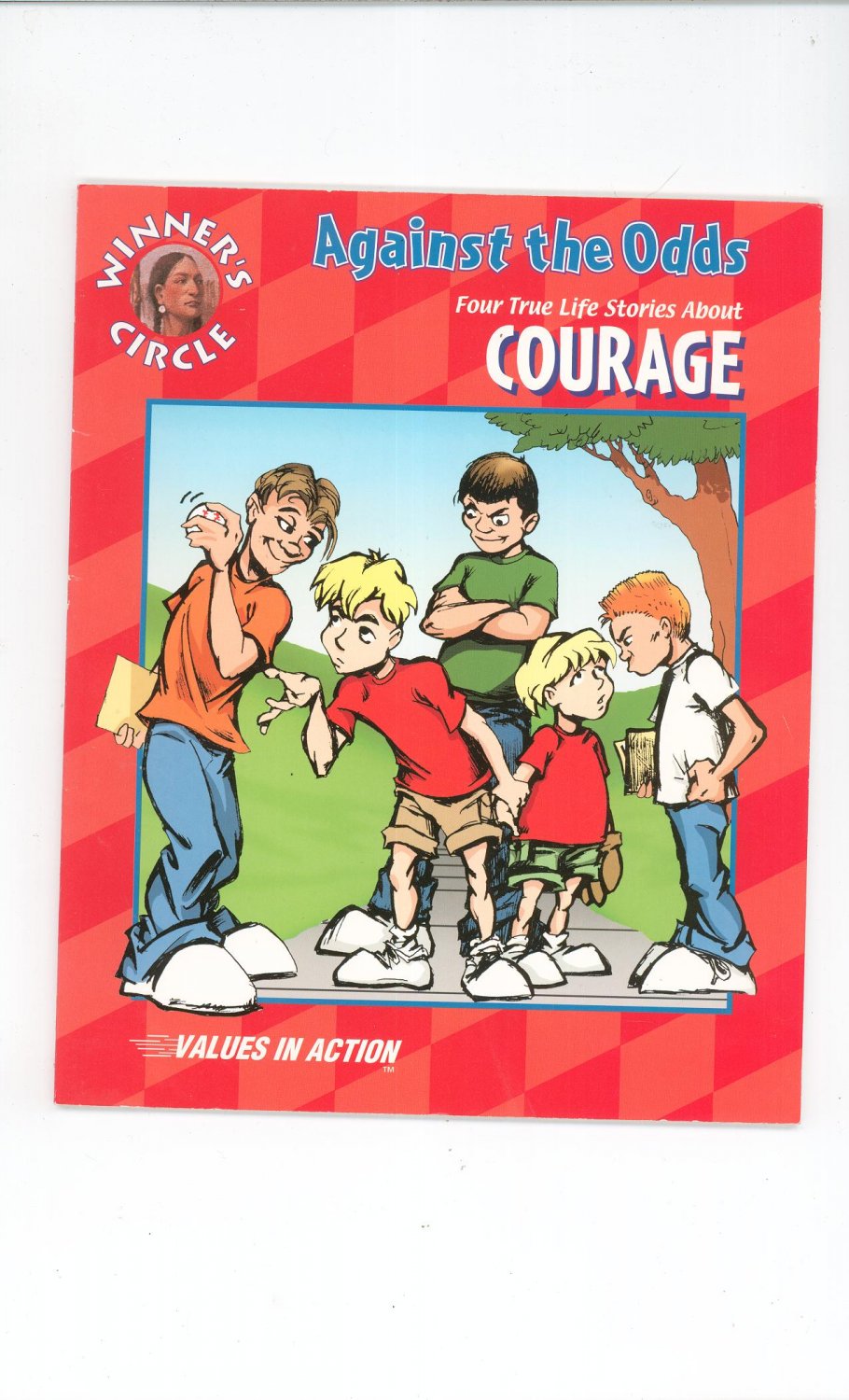 Lot Of 2 Children's Books Never Give Up & Against The Odds Values In