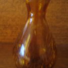 Crackle Glass Amber / Gold Vase Made In Italy
