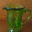 Crackle Glass Green Pitcher
