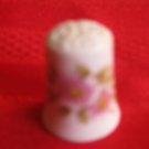 Thimble Pink Flowers Floral Taeger Bavaria Germany With Information Card