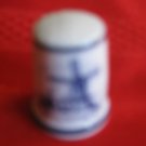 Dutch Windmill Thimble By Royal Mosa China Holland With Information Card