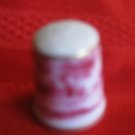 Country Scene Thimble By Kaiser Porcelain West Germany With Information Card